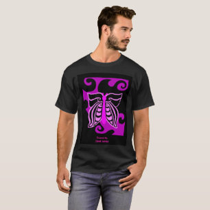Butterfly Design Men's Black T Shirt
