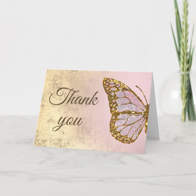 butterfly design thank you card (Front)