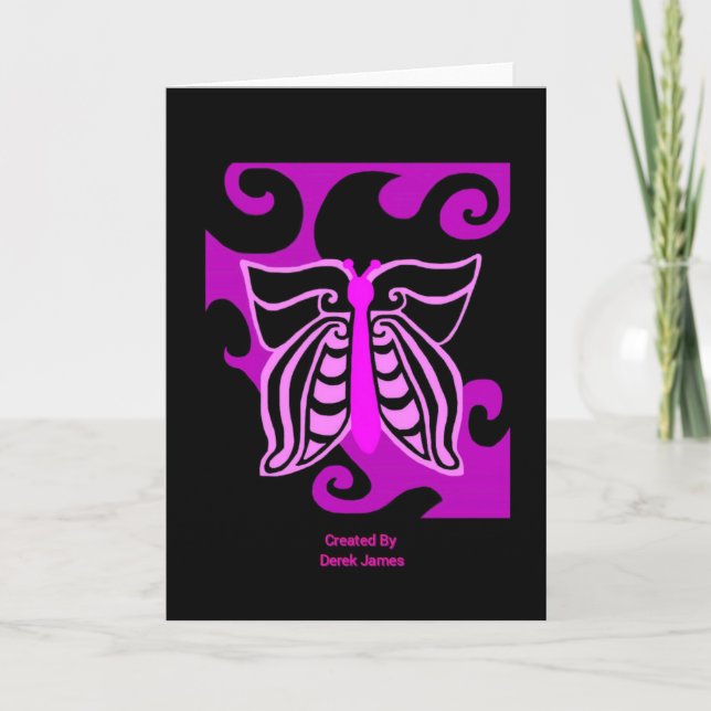 Butterfly Design Vertical Greeting Card (Front)