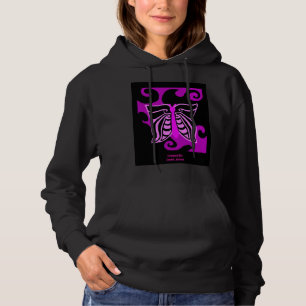 Butterfly Design Women's Black Pullover Hoodie