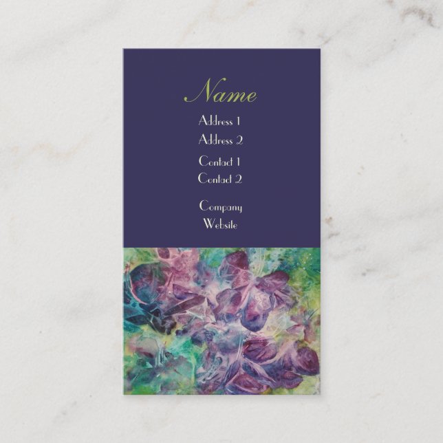 Butterfly Designer Corporate Profile Cards Purple (Front)