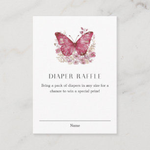 Butterfly Diaper Raffle Baby Shower Enclosure Card