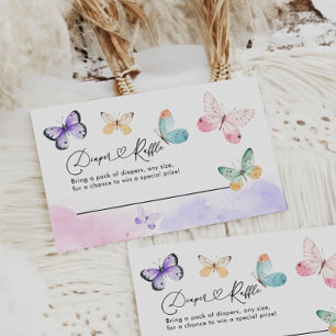 Butterfly Diaper Raffle Card