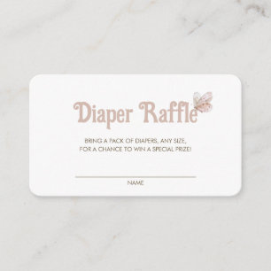 Butterfly Diaper Raffle for Baby Shower Enclosure Card