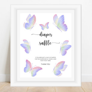 Butterfly diaper raffle poster