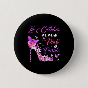 Butterfly Domestic Violence And Breast Cancer Awar 6 Cm Round Badge