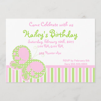 Butterfly Dots Birthday Invitation 3