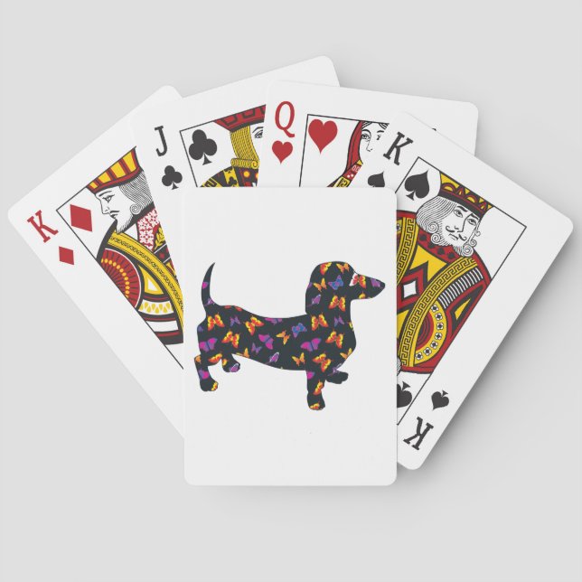 Butterfly Doxie Dachshund Playing Cards (Back)