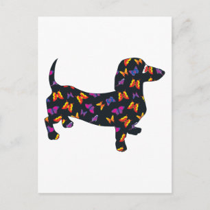 Butterfly Doxie Dachshund Postcard