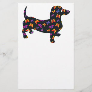 Butterfly Doxie Dachshund Stationery