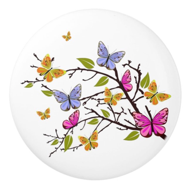  Butterfly drawer knobs ceramic (Front)