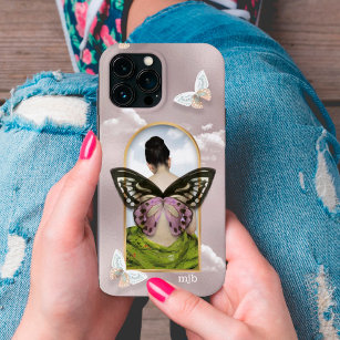 Butterfly Dream Fantasy Collage with Monogram iPhone 13 Pro Max Case