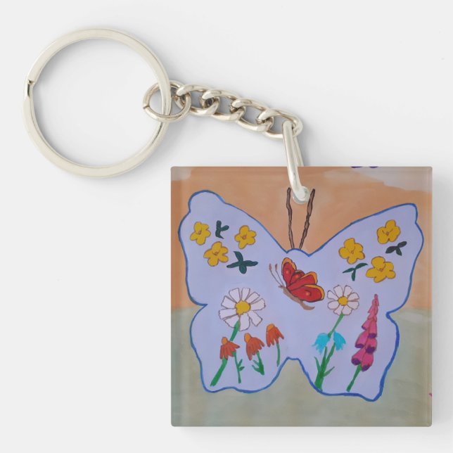 Butterfly Dreaming Acrylic Key Ring (Front)