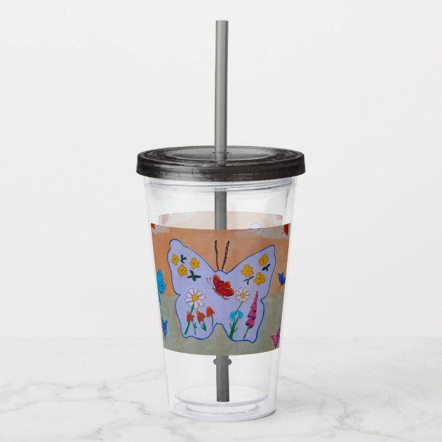 Butterfly Dreaming Acrylic Tumbler (Front)