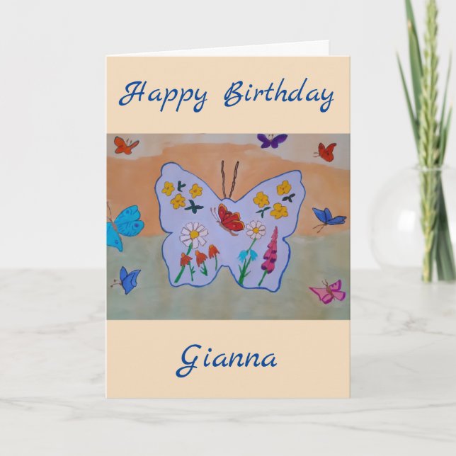 Butterfly Dreaming Birthday Card (Front)