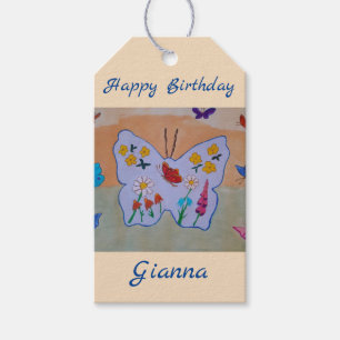 Butterfly Dreaming Birthday Gift Tags