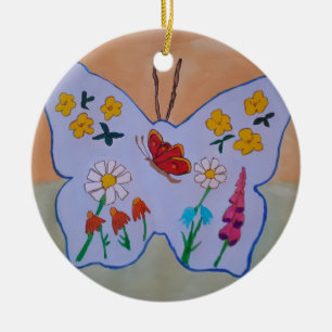Butterfly Dreaming  Ceramic Ornament