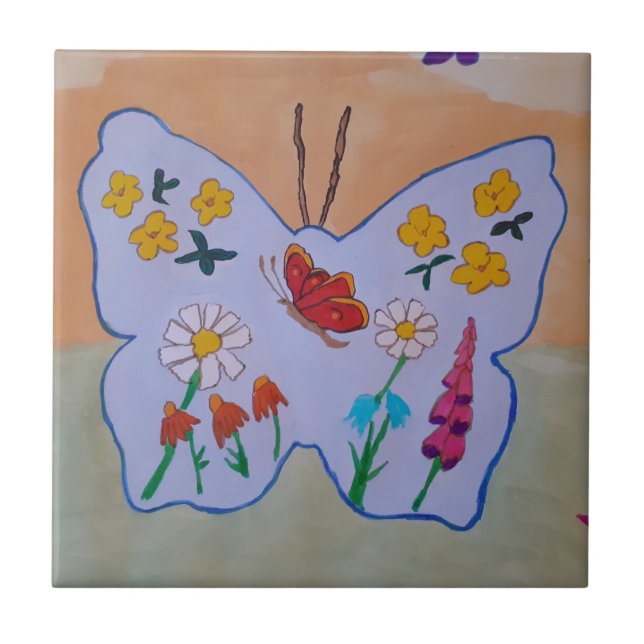 Butterfly Dreaming Ceramic Tile (Front)