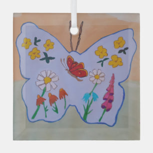 Butterfly Dreaming Glass Tree Decoration