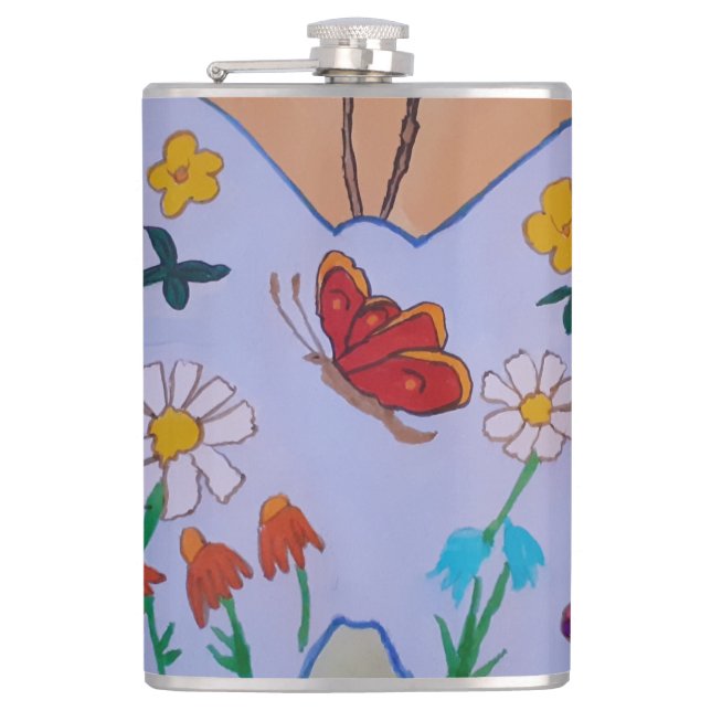 Butterfly Dreaming Hip Flask (Front)