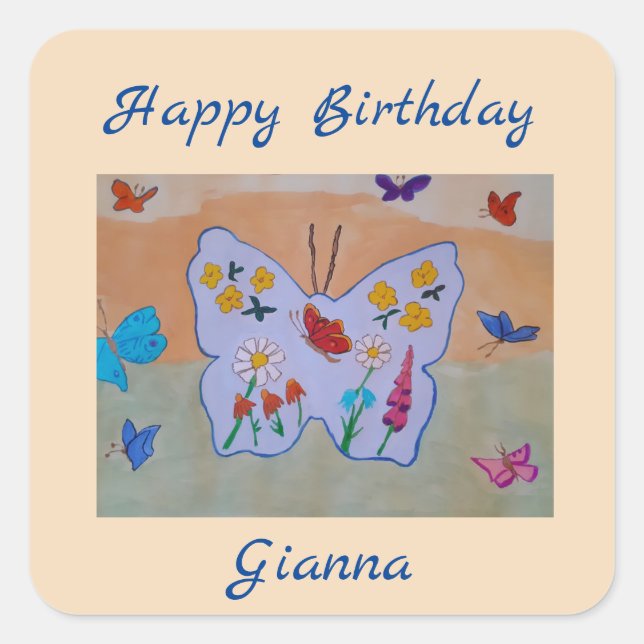 Butterfly Dreaming  Square Sticker (Front)