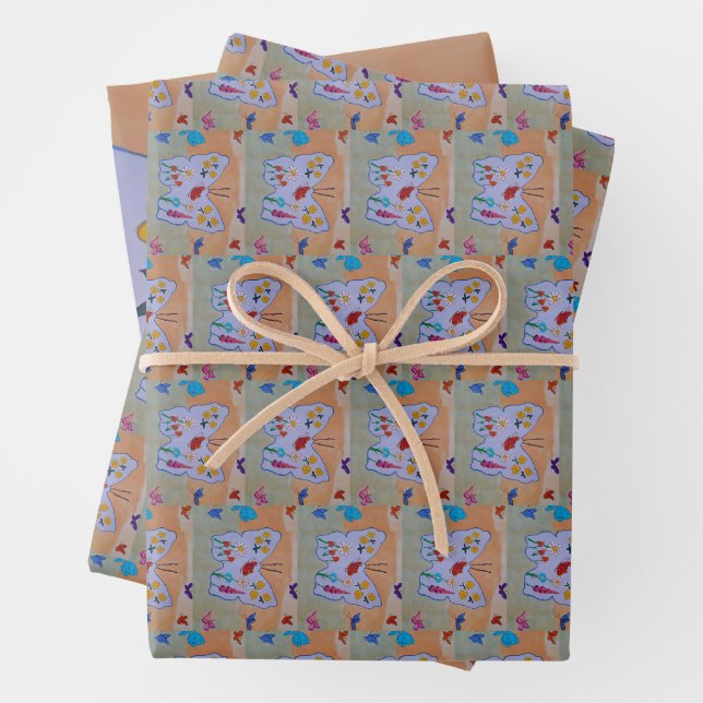 Butterfly Dreaming Wrapping Paper Sheet (In situ)