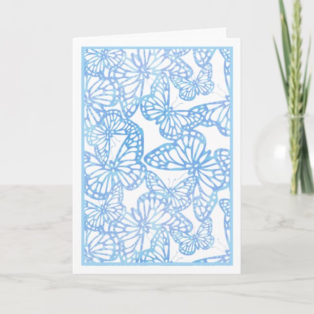 Butterfly Dreams (Blue) Blank Card (Front)