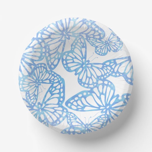 Butterfly Dreams (Blue) Paper Plate (Front)