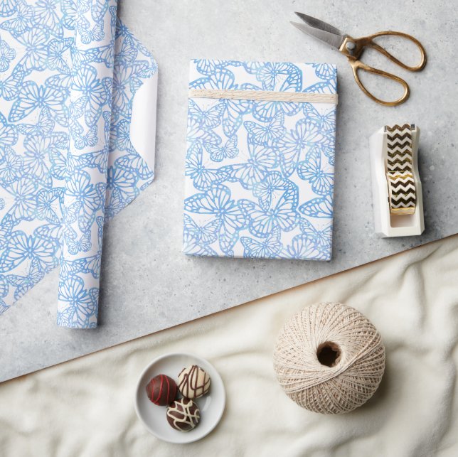 Butterfly Dreams (Blue) Wrapping Paper (Crafts)