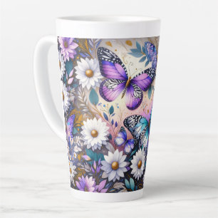 Butterfly Dreams Floral  Latte Mug