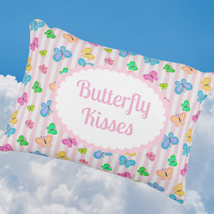 Butterfly Dreams Personalized  Pink Stripe Decorative Cushion