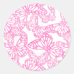 Butterfly Dreams (Pink) Classic Round Sticker