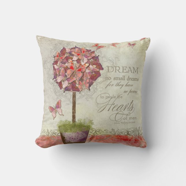 Butterfly Dreams Swirl Tree Inspirational Chic Cushion (Front)