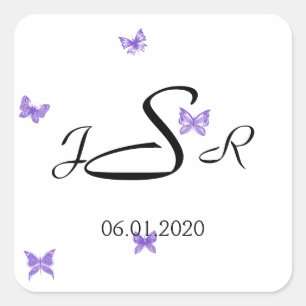 Butterfly Dreams: Violet Monogram Sticker
