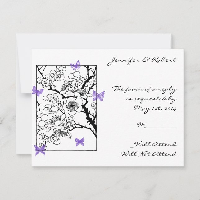 Butterfly Dreams: Violet Response Card (Front)