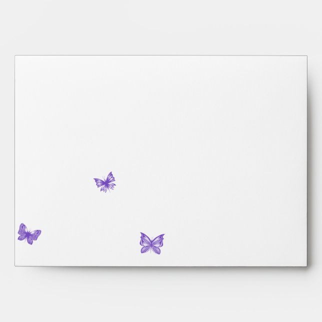 Butterfly Dreams: Violet Wedding Envelope (Front)