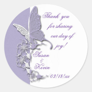 Butterfly Dreams Wedding Classic Round Sticker