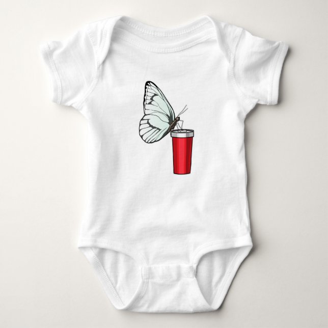 Butterfly Drinking mug Baby Bodysuit (Front)