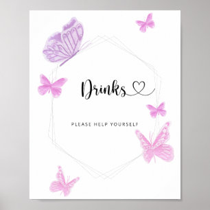 Butterfly Drinks help yourself  Poster