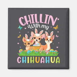Butterfly Easter Eggs Basket Chillin With My Chihu Magnet