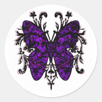 Butterfly Effect (purple) Classic Round Sticker