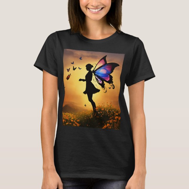 Butterfly Elegance - Artistic Graphic T-Shirt (Front)