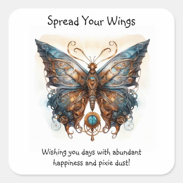 Butterfly Encouragement Square Sticker (Front)