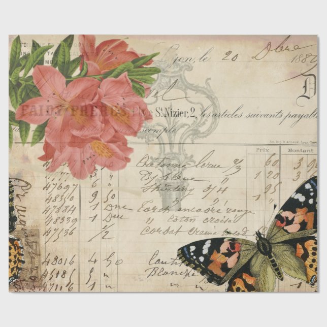 Butterfly Ephemera Decoupage Paper (Flat)