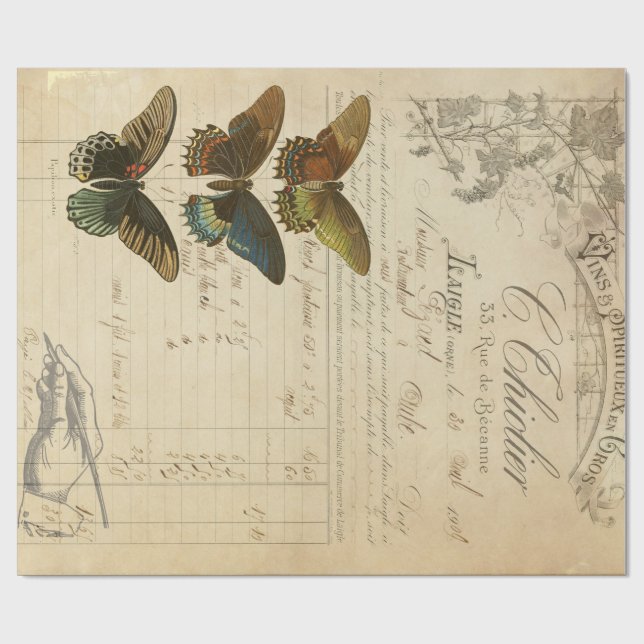 Butterfly Ephemera Decoupage Paper (Flat)