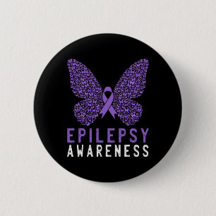 Butterfly Epilepsy Awareness Month Purple Ribbon S 6 Cm Round Badge