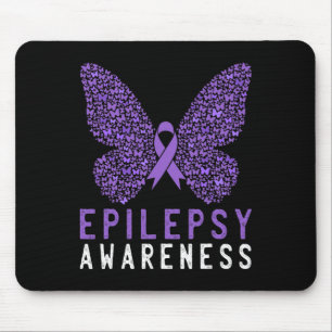 Butterfly Epilepsy Awareness Month Purple Ribbon S Mouse Pad
