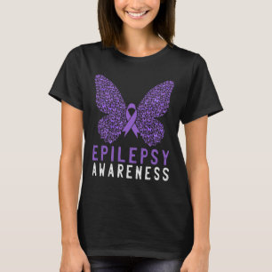 Butterfly Epilepsy Awareness Month Purple Ribbon S T-Shirt