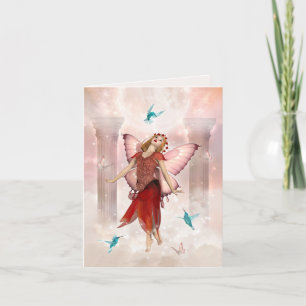 Butterfly Fairy and Hummingbirds Card