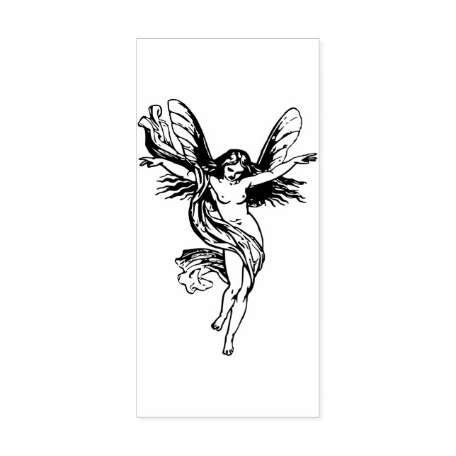 Butterfly Fairy girl fantasy Rubber Stamp (Imprint)